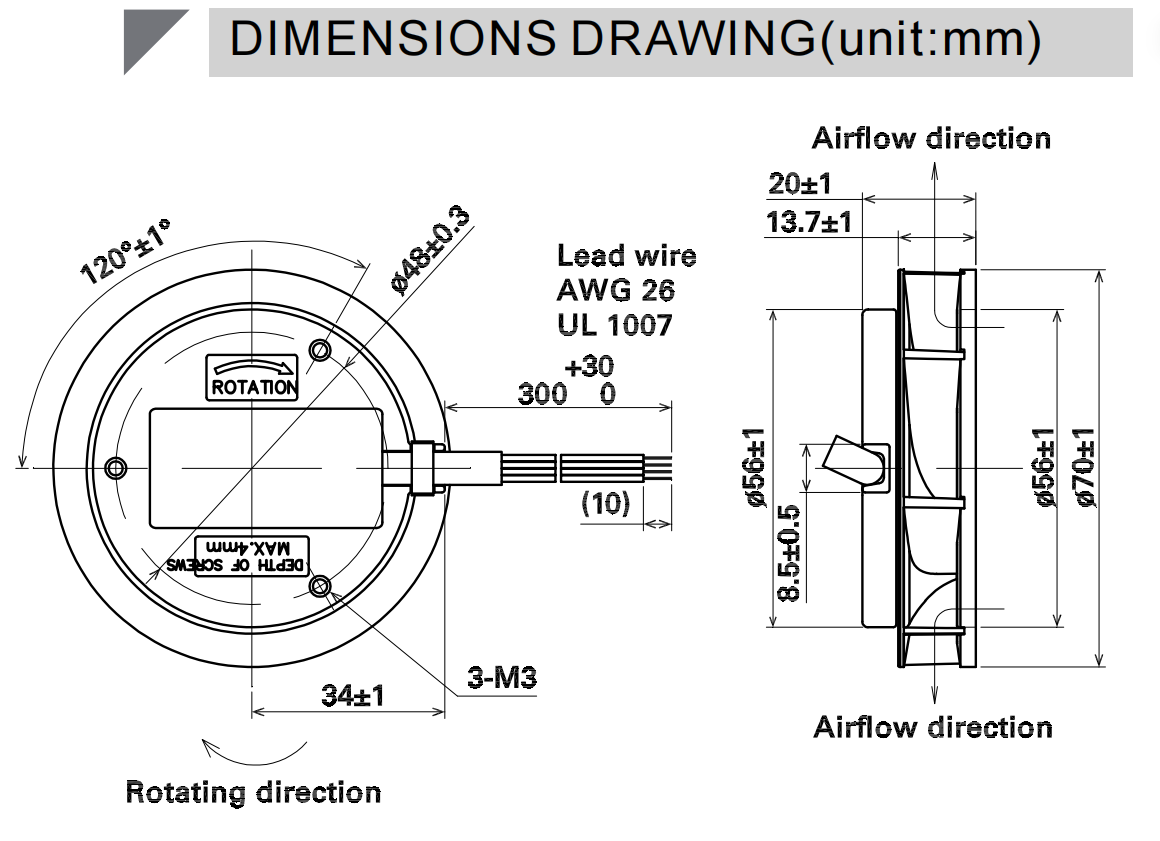 12v Centrifugal fan CA7020H12X Dimensions drawing.png 12v Centrifugal fan CA7020H12X Dimensions drawing.png